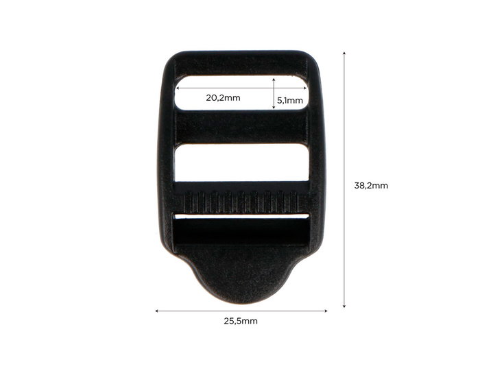 Innspiro Boucle de Blocage Rectangulaire en Plastique Noir 20,2 mm (Lot de 5)
