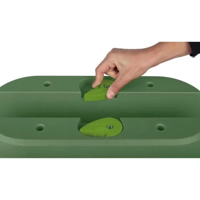 Eda Cavaliere OSAKA - Jardinière de balcon 19,5 L - 56 x 30,1 x 20,6 cm - Vert laurier avec système de fixation - Pot de fleur pour rambardes Eda Cavaliere OSAKA - Jardinière de balcon 19,5 L - 56 x 30,1 x 20,6 cm - Vert laurier avec système de fixation - Pot de fleur pour rambardes