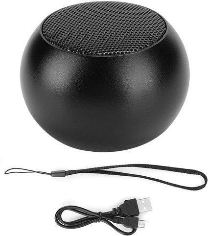 Elbe ALT-N70-TWS - Mini Enceinte Bluetooth 3W Noir, Compatible TWS pour Son Stéréo, Autonomie 4h, Compacte avec Fonction Selfie et Micro