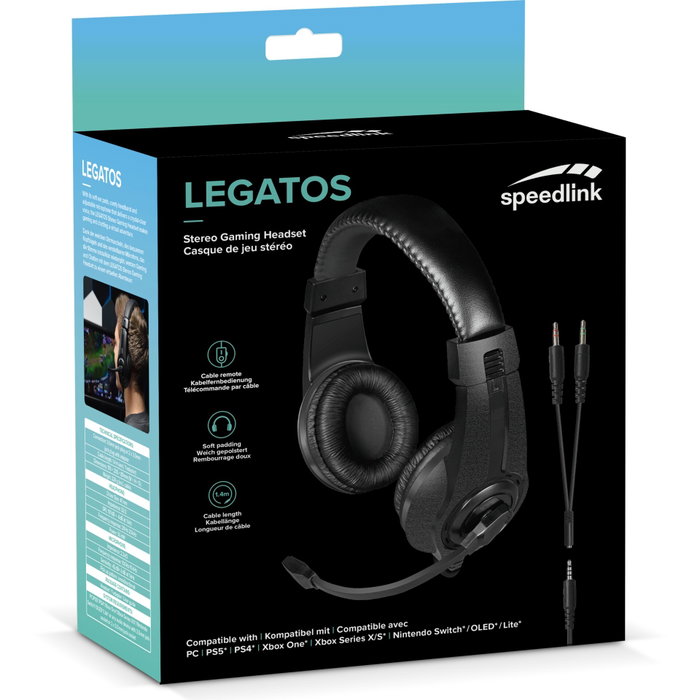 Speedlink LEGATOS Stereo Headset pour PC, PS5, Xbox et Switch