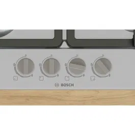 Bosch PGP6B5K90 Table de cuisson à gaz 4 brûleurs Inox 60 cm avec grilles en fonte et design moderne Série 4