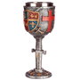 Coupe médiévale bouclier et épée en résine et acier inoxydable - Dimensions : 18 x 7,5 x 8 cm