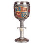 Coupe médiévale bouclier et épée en résine et acier inoxydable - Dimensions : 18 x 7,5 x 8 cm
