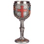 Coupe médiévale bouclier et épée en résine et acier inoxydable - Dimensions : 18 x 7,5 x 8 cm