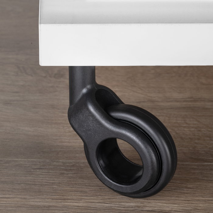 Emuca Lot de 4 roulettes Hole 2 avec plétine de montage, diamètre 60mm, Acier et Plastique, Peint en noir