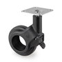 Emuca Lot de 4 roulettes Hole 2 avec plétine de montage, diamètre 60mm, Acier et Plastique, Peint en noir