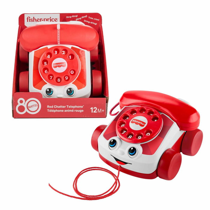 Fisher-Price Téléphone animé rouge Édition 80e anniversaire Fisher-Price Téléphone animé rouge Édition 80e anniversaire
