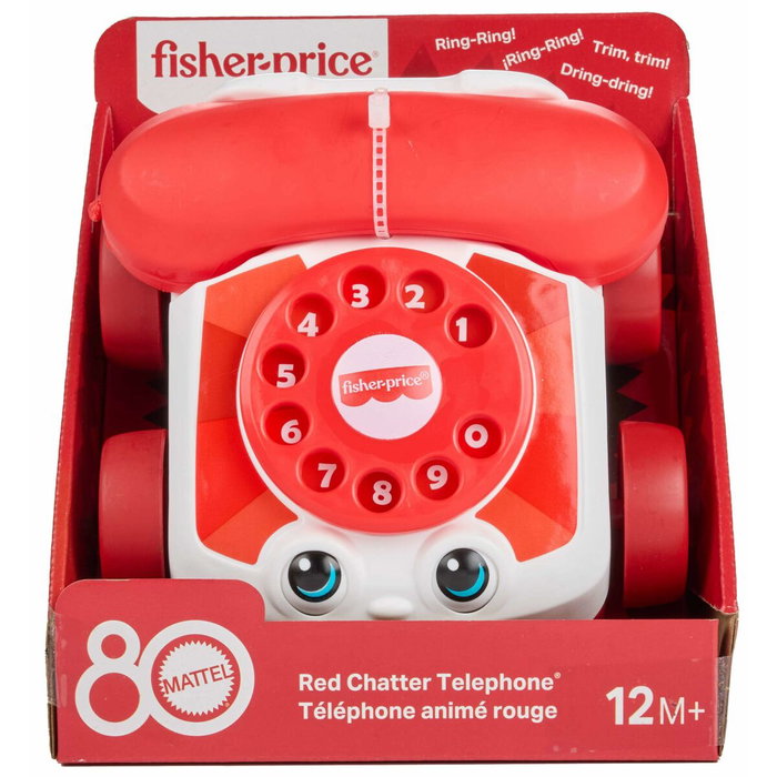 Fisher-Price Téléphone animé rouge Édition 80e anniversaire Fisher-Price Téléphone animé rouge Édition 80e anniversaire
