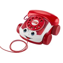 Fisher-Price Téléphone animé rouge JGG97 - Célébration 80e anniversaire Mattel - Jouet d'éveil avec cadran rotatif pour bébé à partir de 12 mois
