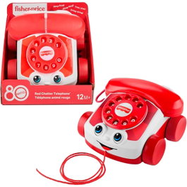 Fisher-Price Téléphone Parlant Édition 80ᵉ Anniversaire, Jouet d'Éveil avec Disque Rotatif et Sons, Développe la Motricité, Pour Enfants 12 Mois et Plus