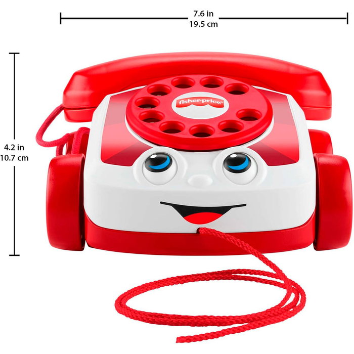 Fisher-Price Téléphone Parlant Édition 80ᵉ Anniversaire, Jouet d'Éveil avec Disque Rotatif et Sons, Développe la Motricité, Pour Enfants 12 Mois et Plus