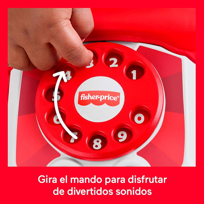 Fisher-Price Téléphone Parlant Édition 80ᵉ Anniversaire, Jouet d'Éveil avec Disque Rotatif et Sons, Développe la Motricité, Pour Enfants 12 Mois et Plus