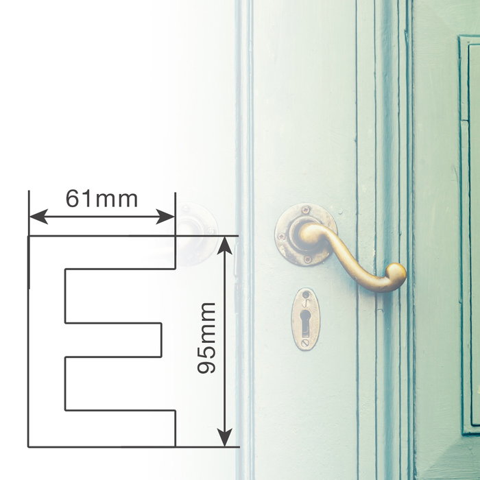GSC Evolution Lettre de porte E en acier inoxydable avec adhésif