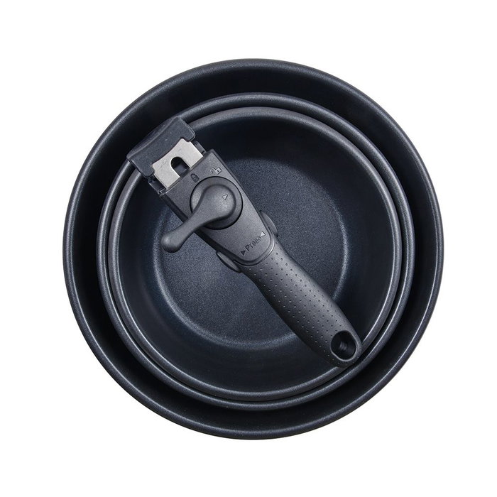 Bergner Bg - 32292 - mm Set de 3 poêles en acier inoxydable Click & Cook Ø18/Ø20/Ø24 cm