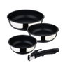 Bergner Bg - 32292 - mm Set de 3 poêles en acier inoxydable Click & Cook Ø18/Ø20/Ø24 cm