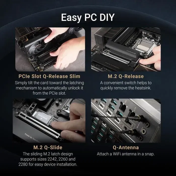 ASUS PROART X870E-CREATOR WiFi - Carte mère ATX Socket AM5 (AMD Ryzen) - DDR5, Wi-Fi 6E, M.2 ASUS PROART X870E-CREATOR WiFi - Carte mère ATX Socket AM5 (AMD Ryzen) - DDR5, Wi-Fi 6E, M.2