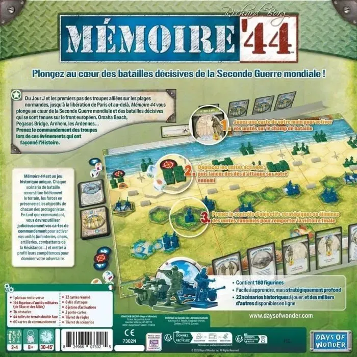Asmodee Mémoire'44 - Édition 20e anniversaire 2025 - 20 scénarios historiques - Jeu de stratégie Seconde Guerre mondiale