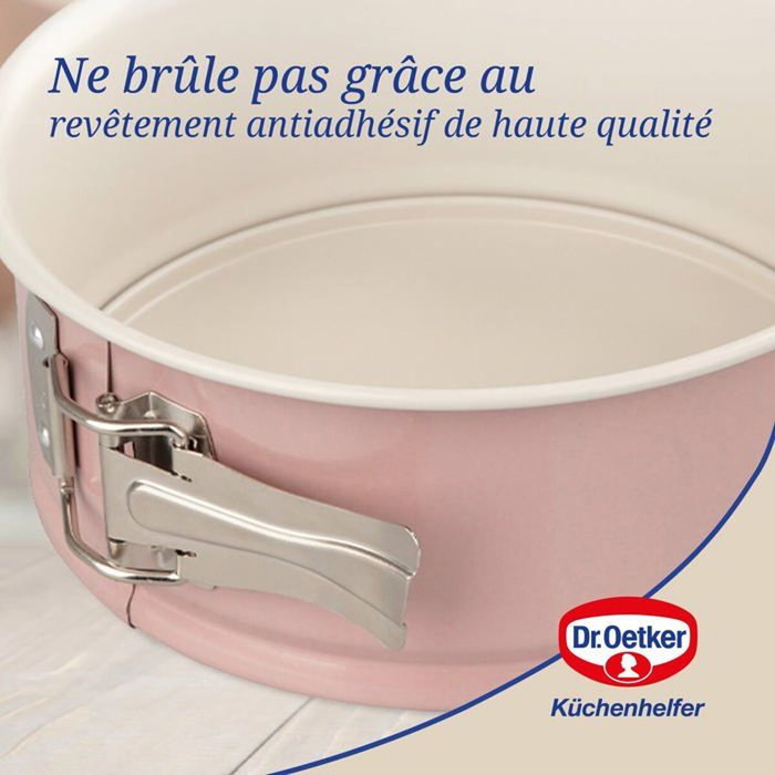 Dr Oetker Ensemble de 2 moules à manqué à charnière Rétro Rose 18 et 20 cm