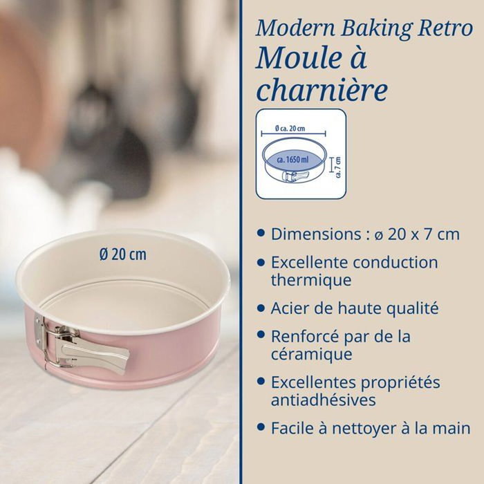 Dr Oetker Ensemble de 2 moules à manqué à charnière Rétro Rose 18 et 20 cm