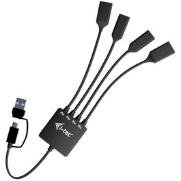 I-Tec Hub USB-C 4 ports 2x USB-C 2x USB-A 3.2 Gen 1 5 Gbps Compact Noir
