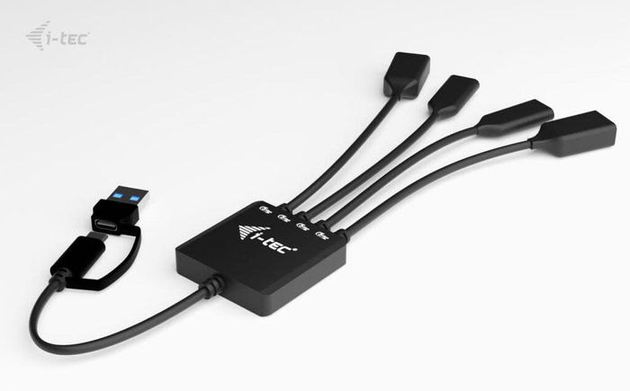 I-Tec Hub USB-C 4 ports 2x USB-C 2x USB-A 3.2 Gen 1 5 Gbps Compact Noir I-Tec Hub USB-C 4 ports 2x USB-C 2x USB-A 3.2 Gen 1 5 Gbps Compact Noir
