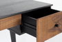GINER Y COLOMER Bureau en bois de palissandre et manguier 3 tiroirs avec pieds métal, marron et noir - 132 x 50 x 76 cm