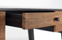 GINER Y COLOMER Bureau en bois de palissandre et manguier 3 tiroirs avec pieds métal, marron et noir - 132 x 50 x 76 cm