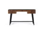 GINER Y COLOMER Bureau en bois de palissandre et manguier 3 tiroirs avec pieds métal, marron et noir - 132 x 50 x 76 cm