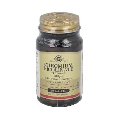 SOLGAR GTF Chrome Picolinate 100 µg 90 Comprimés SOLGAR GTF Chrome Picolinate 100 µg 90 Comprimés