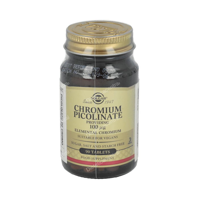 SOLGAR GTF Chrome Picolinate 100 µg, 90 comprimés SOLGAR GTF Chrome Picolinate 100 µg, 90 comprimés