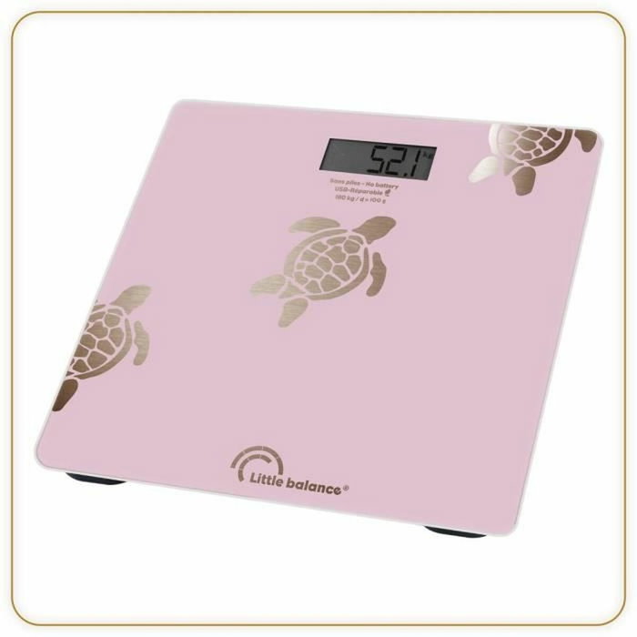 Little Balance 8729 Balance Numérique Rose avec Motifs Tortues Dorées