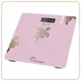 Little Balance Pese-personne 8729 - Motif Tortues Gold Métallisé - Batterie Rechargeable USB - Capacité 180 kg Précision 100 g - Rose - Dimensions 28x28 cm