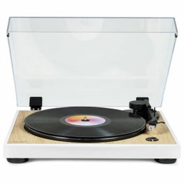 Thomson TT301 - Platine vinyle design bois et blanc - Audio-Technica AT3600L