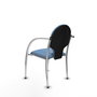Silla Hellín tapizada con Tela color Azul cielo. Brazos fijos
