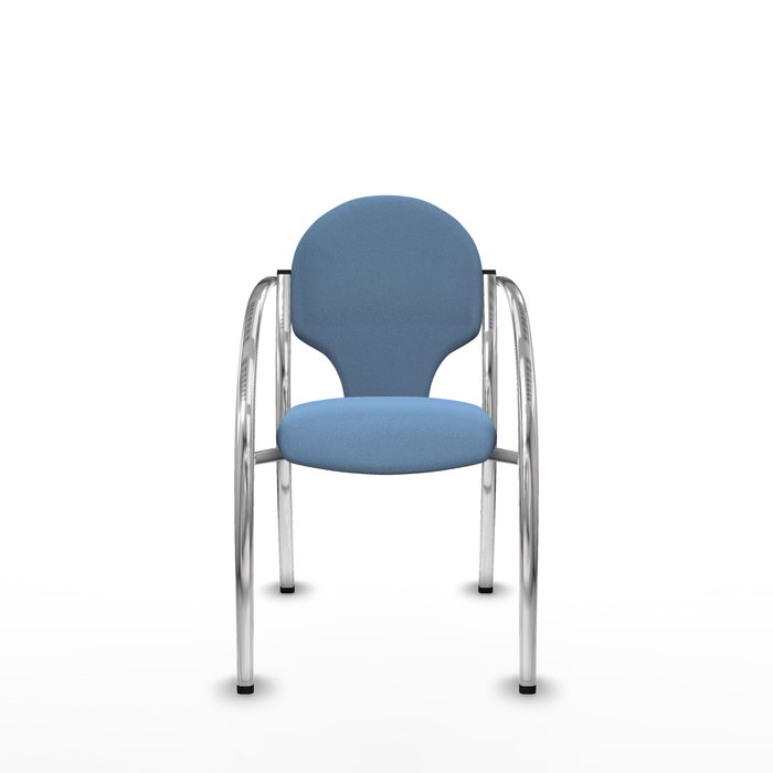 Silla Hellín tapizada con Tela color Azul cielo. Brazos fijos Silla Hellín tapizada con Tela color Azul cielo. Brazos fijos