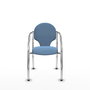 Silla Hellín tapizada con Tela color Azul cielo. Brazos fijos