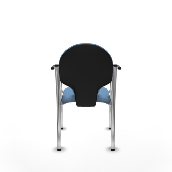 Silla Hellín tapizada con Tela color Azul cielo. Brazos fijos Silla Hellín tapizada con Tela color Azul cielo. Brazos fijos
