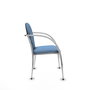 Silla Hellín tapizada con Tela color Azul cielo. Brazos fijos