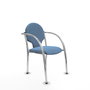 Silla Hellín tapizada con Tela color Azul cielo. Brazos fijos