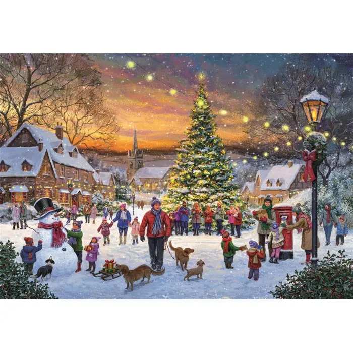 Clementoni Puzzle Christmas Magic Moments - Village de Noël sous la neige, 500 pièces