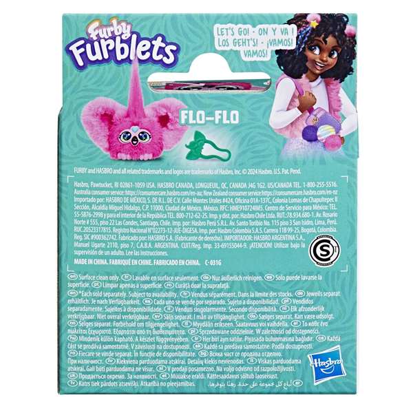 Hasbro Furby Furblets - Peluche musicale interactive 12 cm avec plus de 45 sons et chansons - Compatible avec Furby - Langues: EN, FR, ES, PT, DE