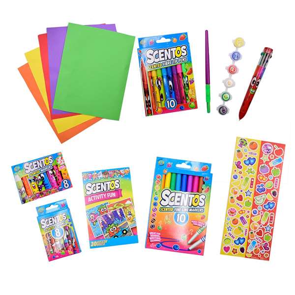Scentos Mega Set d'Activités avec Peintures Parfumées et Accessoires Scentos Mega Set d'Activités avec Peintures Parfumées et Accessoires