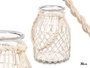 Giftdecor Porte-bougie en verre et corde blanc transparent 22 x 30 x 20 cm (Set de 4)