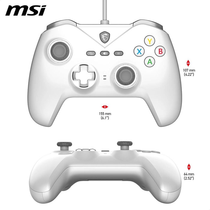 MSI FORCE GC200 Manette de jeu filaire Blanche MSI FORCE GC200 Manette de jeu filaire Blanche