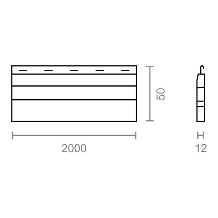 Micel Lama finale pour store PR24 - PVC blanc - 52 mm x 12 mm x 2 m - pour lame 52 mm