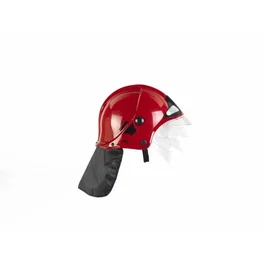 Klein Casque de pompier F1 rouge - Licence MSA GALLET avec visière escamotable et protège-nuque