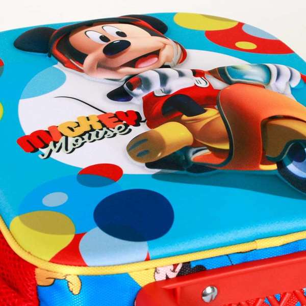 Karactermania Sac à dos à roulettes 3D Mickey Mouse Scooter avec anse télescopique - 26 x 13 x 34 cm