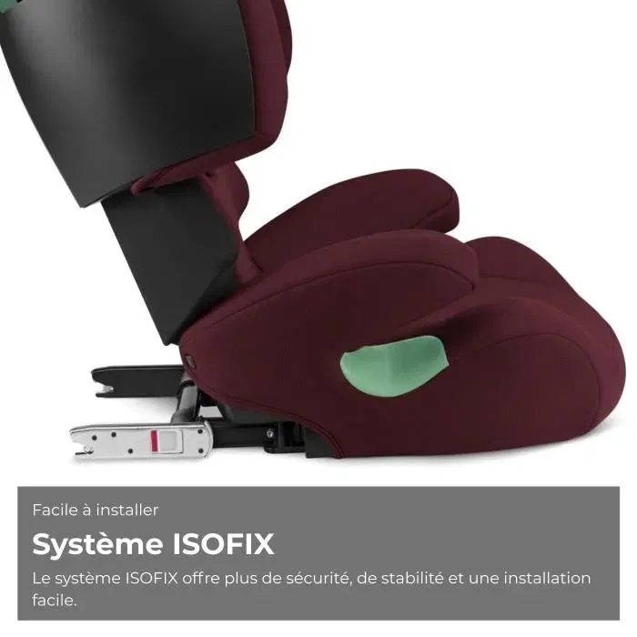 Cybex Siège auto rehausseur Solution X i-Fix 3 à 12 ans (15-50 kg, 100-150 cm) Rouge - Réhausseur avec fixation ISOFIX, têtière inclinable et conforme R129/03