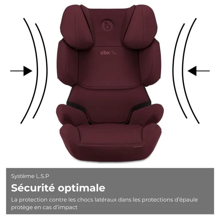 Cybex Siège auto rehausseur Solution X i-Fix 3 à 12 ans (15-50 kg, 100-150 cm) Rouge - Réhausseur avec fixation ISOFIX, têtière inclinable et conforme R129/03