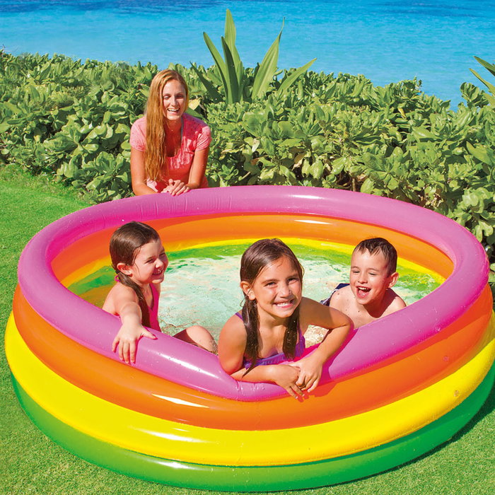 INTEX Piscine Gonflable 4 Anneaux Sunset 780 Litres - Diamètre 168 cm - Pour Enfants - Référence 56441